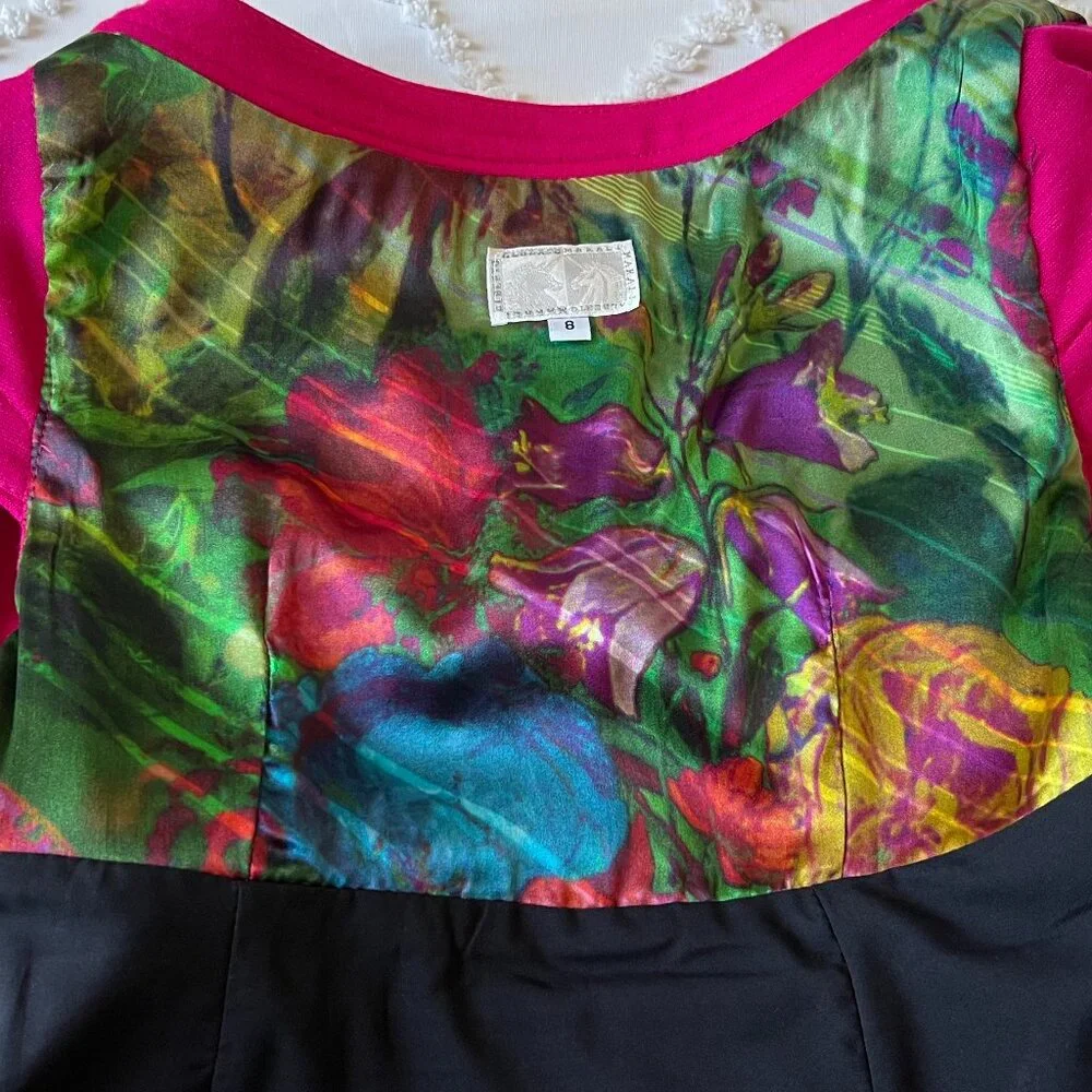 Alberto Makali Fuchsia Cap Sleeve Dress SIZE 8 - Picture 11 of 13